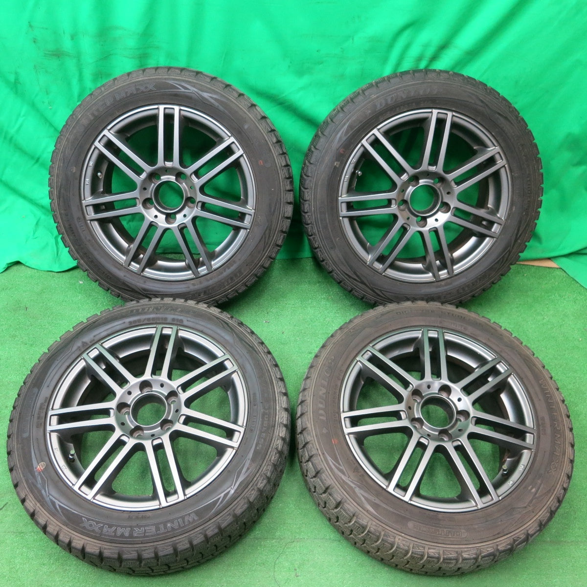 *送料無料* バリ溝！キレイ！9.5分★ベンツ 等 EUROTECH 205/55R16 スタッドレス ダンロップ ウインターマックス WM01 ユーロテック PCD112/5H★4043003ナス