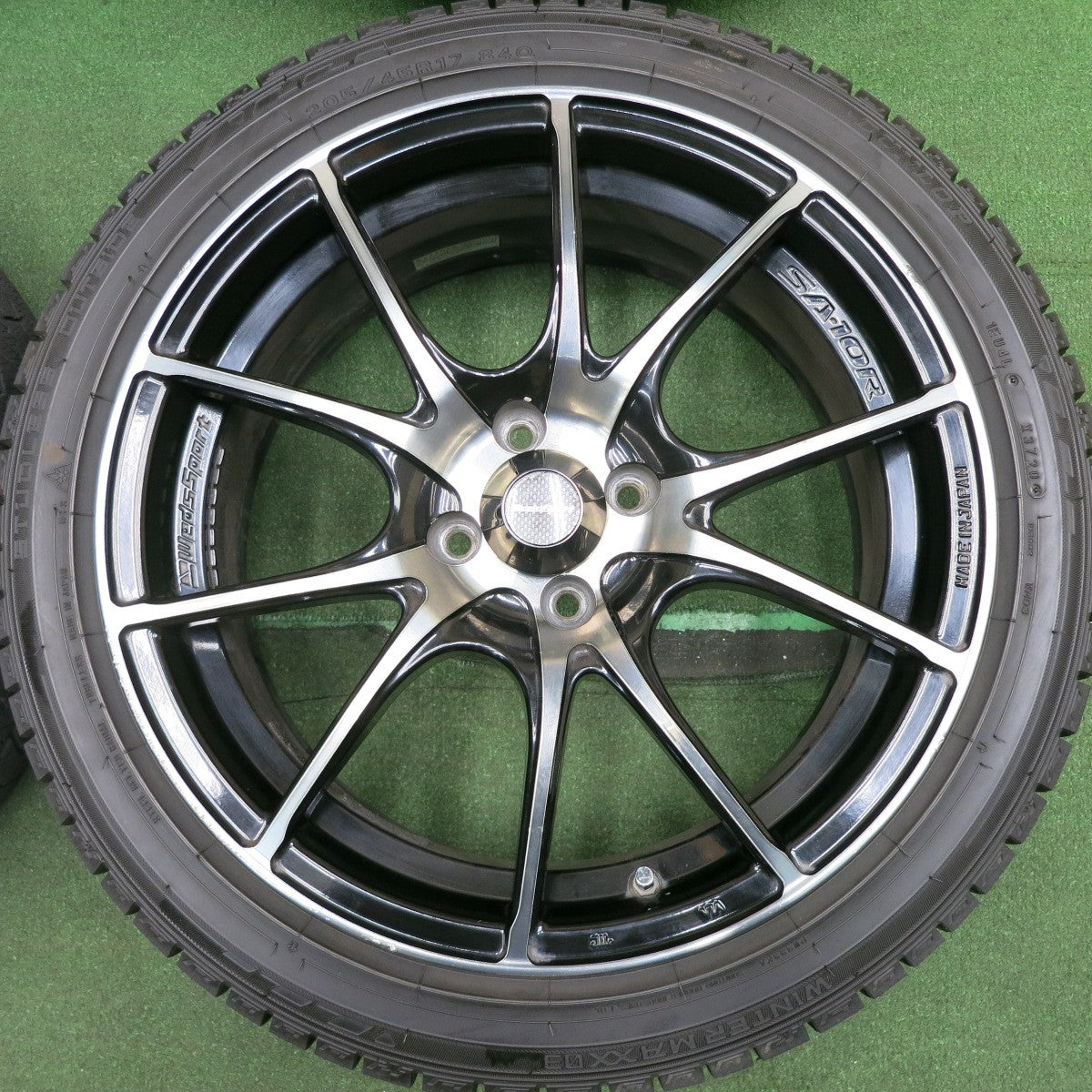 *送料無料* バリ溝！20年！9.5分★Weds Sport SA-10R スタッドレス 205/45R17 ダンロップ ウインターマックス03 ウェッズスポーツ PCD100/4H★4033002HAス