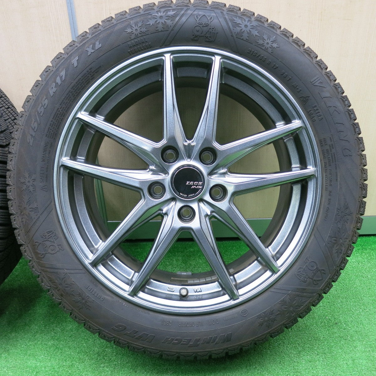 [送料無料] バリ溝！21年！キレイ！8.5分★スタッドレス 215/55R17 バイキング WINTECH WT6 ZACK JP-550 MONZA ザック PCD114.3/5H★4100107NJス