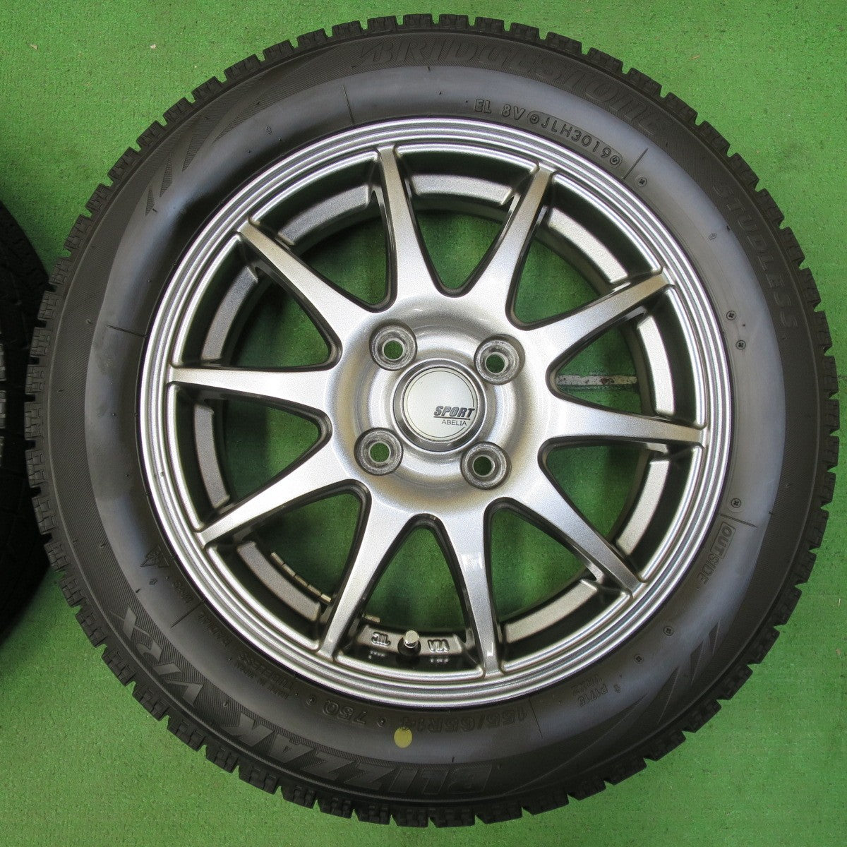 *送料無料* バリ溝！キレイ！8.5分★スタッドレス 155/65R14 ブリヂストン ブリザック VRX SPORT ABELIA スポルト アベリア PCD100/4H★4090101イス