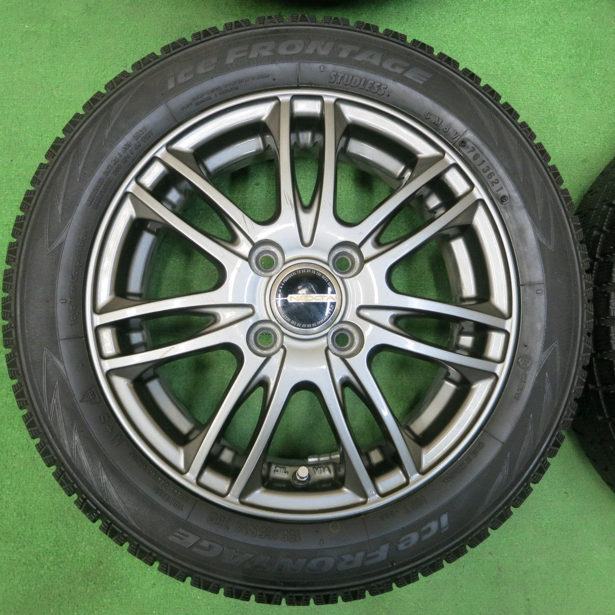 *送料無料* バリ溝！21年！9.5分★スタッドレス 155/65R14 アイスフロンテージ NEXTA ネクスタ 14インチ iceFRONTAGE PCD100/4H★4043008イス