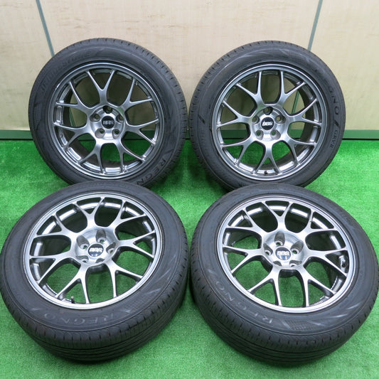 [送料無料] バリ溝！23年！9.5分★三菱 ランエボX 純正 BBS RG406 鍛造 235/50R18 ブリヂストン レグノ GRV2 18インチ PCD114.3/5H★4091404HAノ