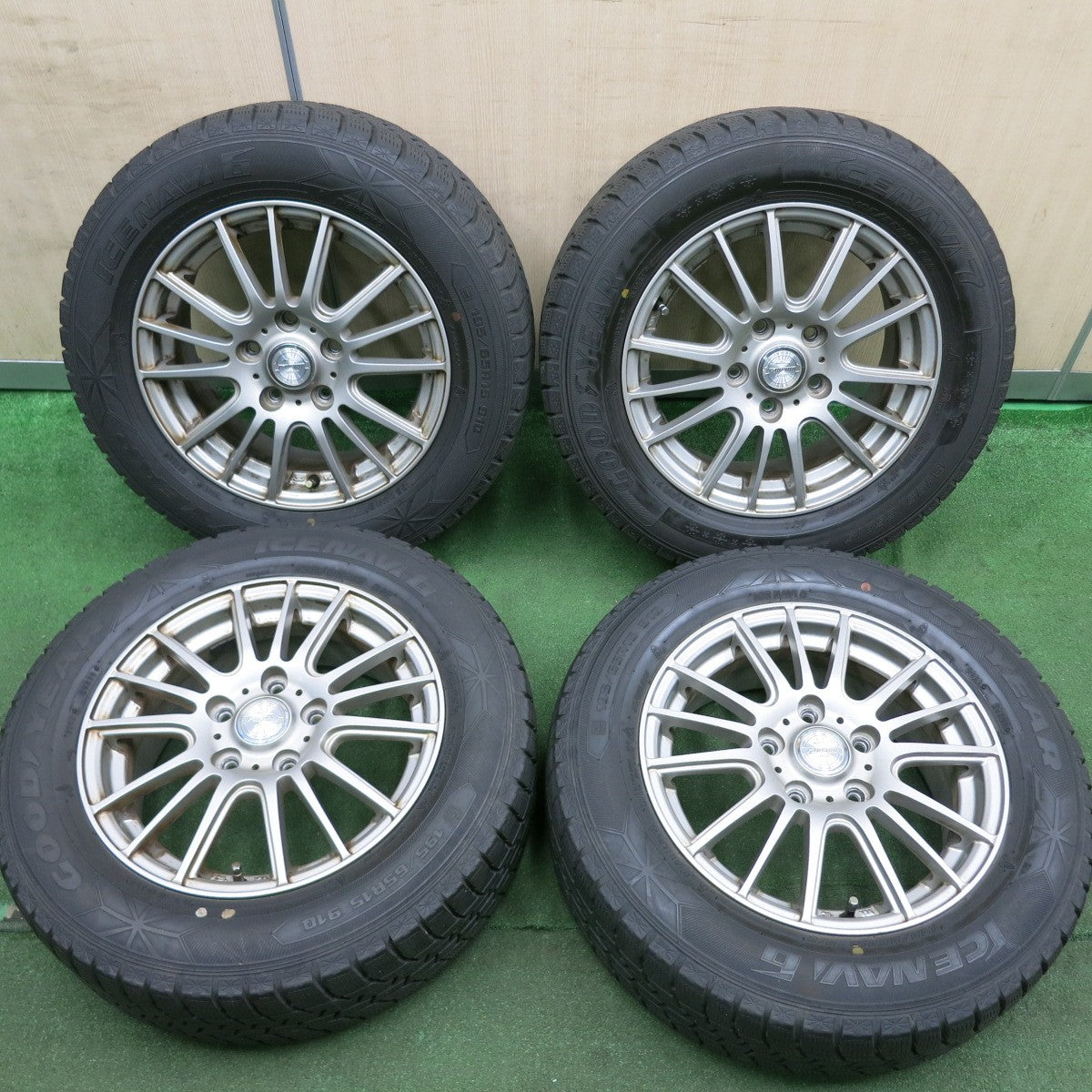 *送料無料* 4本価格！21年★スタッドレス 195/65R15 グッドイヤー アイスナビ7 ravrion selzer ラブリオン 15インチ PCD114.3/5H★4070503HAス