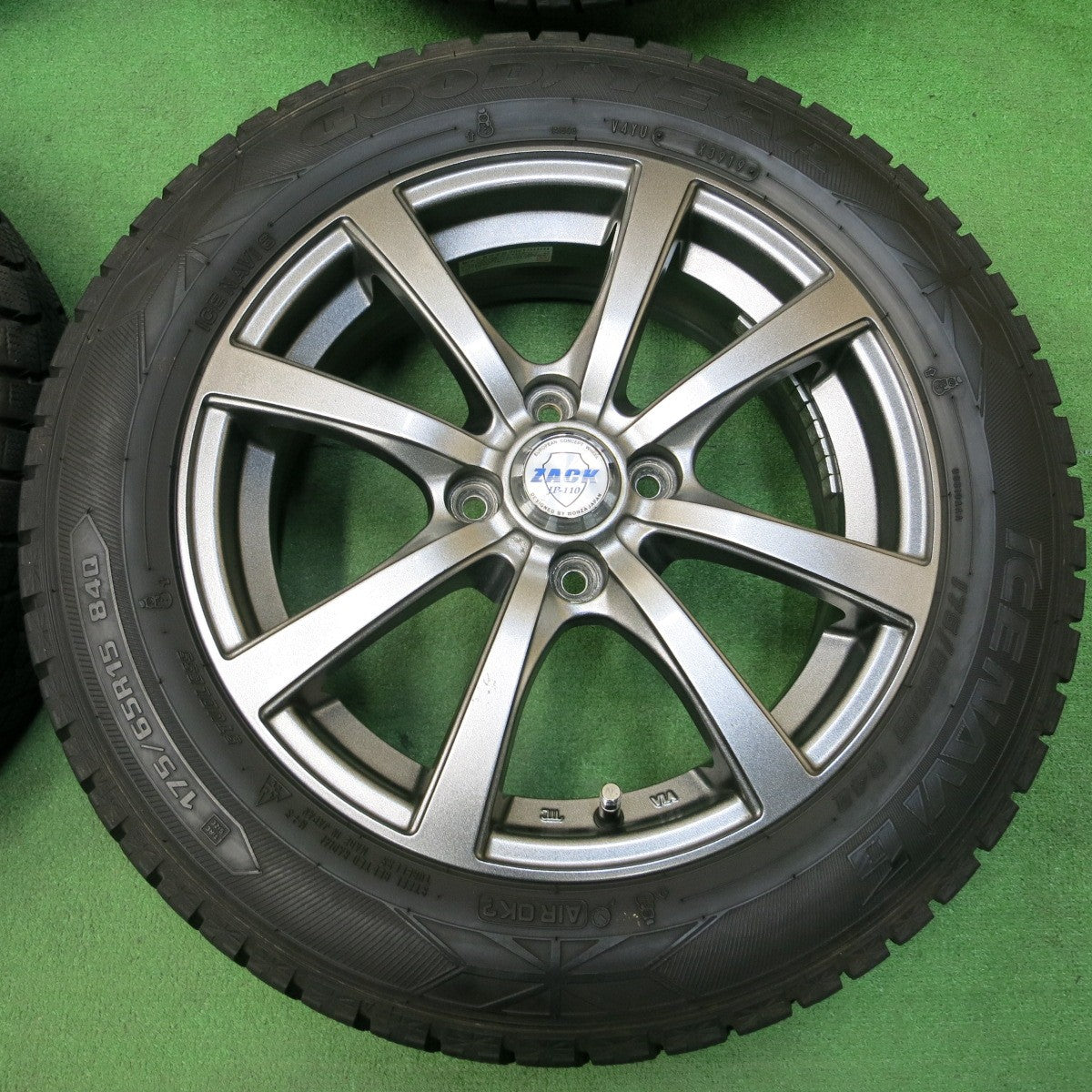 *送料無料* バリ溝！キレイ！8.5分★スタッドレス 175/65R15 グッドイヤー アイスナビ6 ZACK JP-110 MONZA ザック PCD100/4H★4031909イス