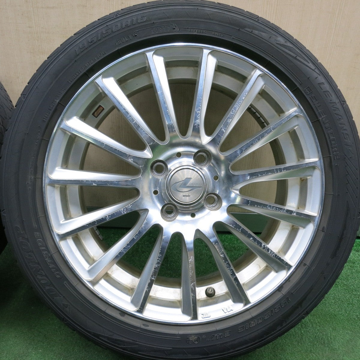 *送料無料* 4本価格★LEONIS FW 195/50R16 ダンロップ LE MANS V レオニス ルマン5 16インチ  PCD100/4H★4053007HAノ