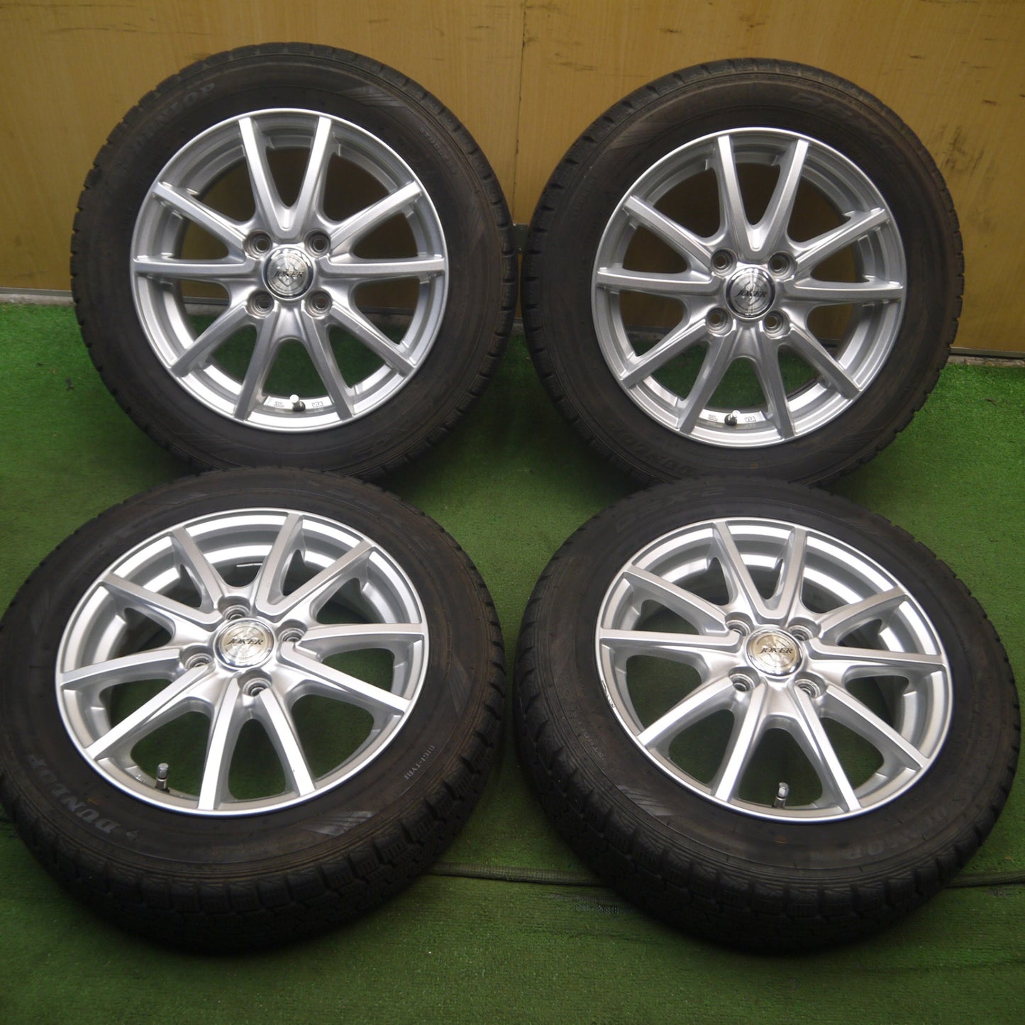 *送料無料* 4本価格★スタッドレス 155/65R14 ダンロップ DSX-2 JOKER ジョーカー 14インチ PCD100/4H★4072301Hス