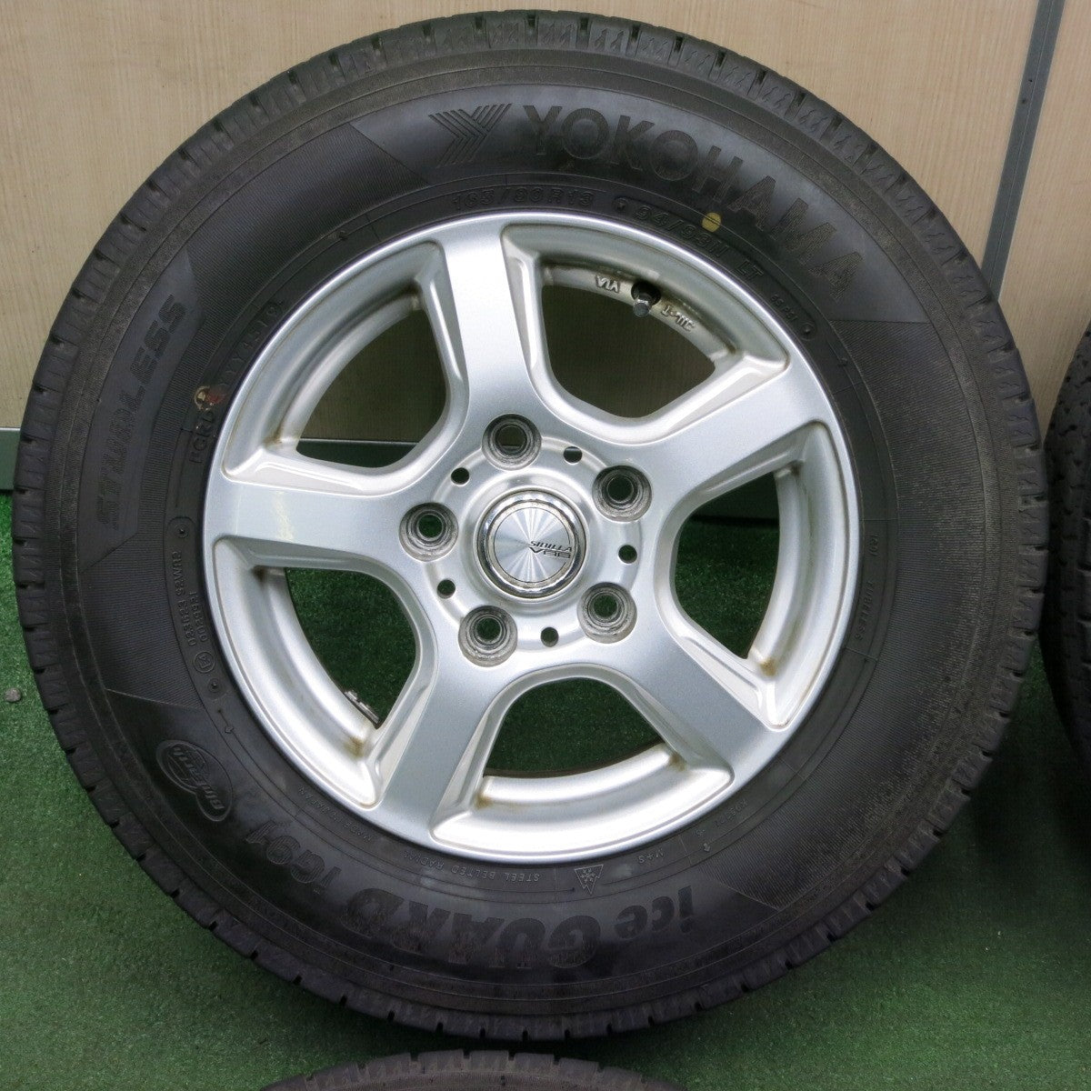 *送料無料* バリ溝！9分★スタッドレス 165/80R13 ヨコハマ アイスガード iG91 SIBILLA V88 シビラ 13インチ PCD114.3/5H★4040903TNス