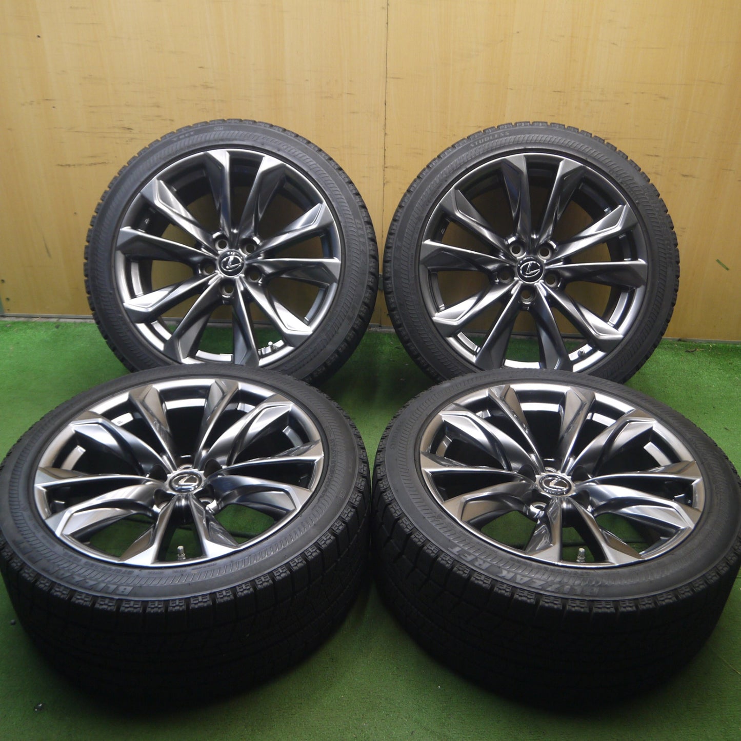 *送料無料* センサー付！バリ溝！9.5分★レクサス LS Fスポーツ 純正 245/45R20 275/40R20 スタッドレス ブリヂストン ブリザック RFT PCD120/5H★4070202Hス