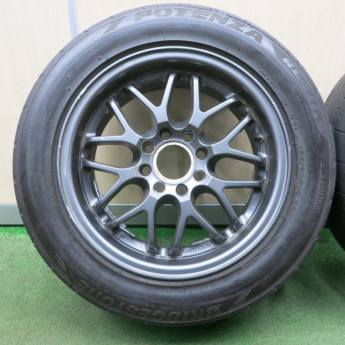 *送料無料* 4本価格★185/60R14 ブリヂストン ポテンザ RE-71R 社外 アルミ 14インチ PCD100/4H★4040312NJノ