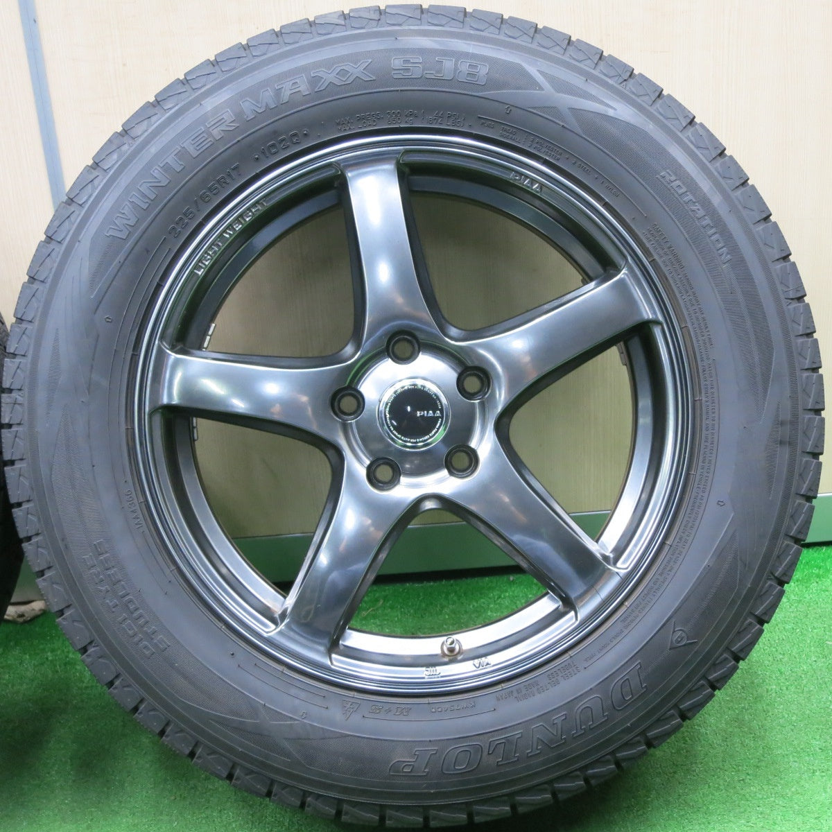 [送料無料] バリ溝！キレイ！9.5分★スタッドレス 225/65R17 ダンロップ ウインターマックス SJ8 PIAA Eleganza S-01 ピア エレガンツァ PCD114.3/5H★4112208NJス