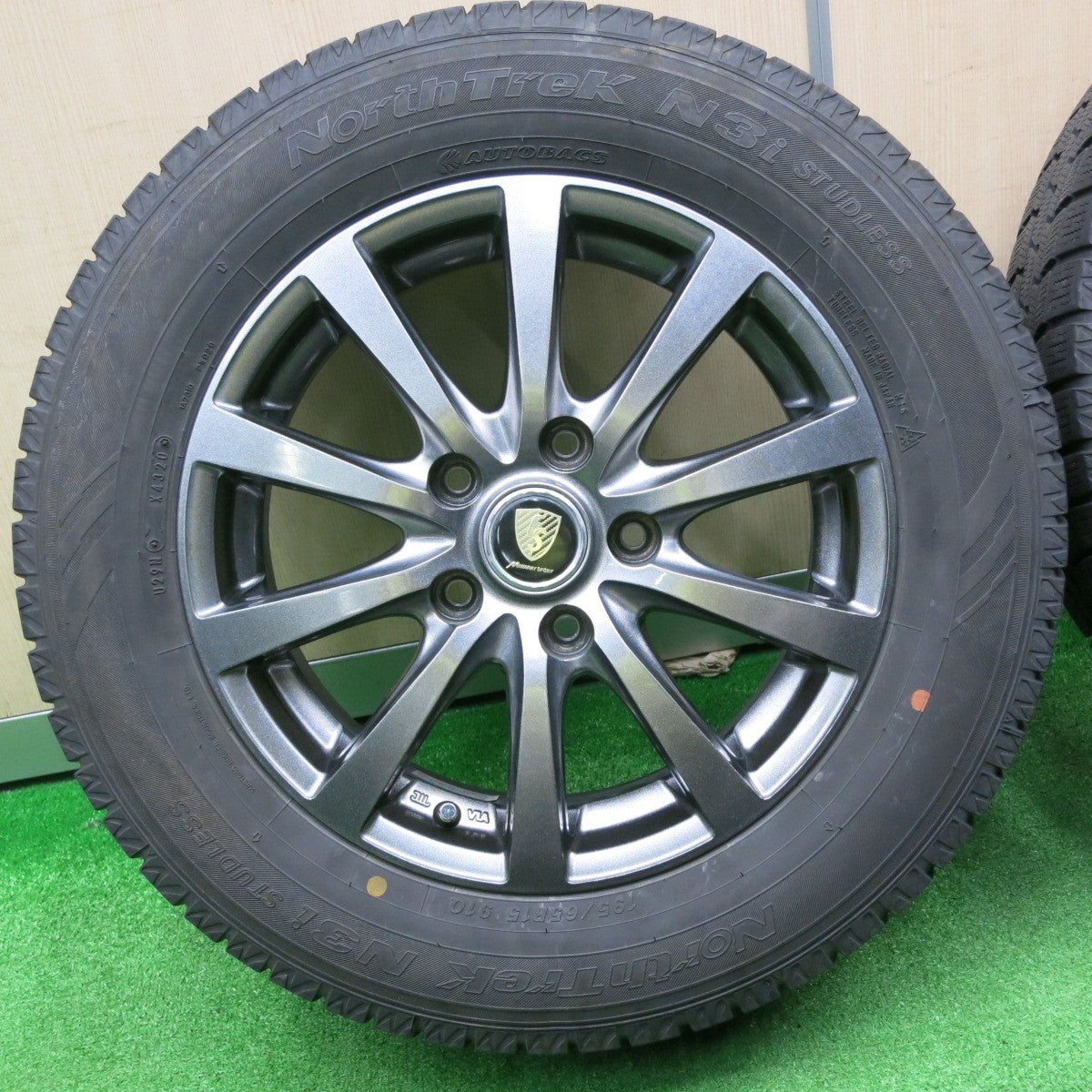 [送料無料] バリ溝！20年！キレイ！9分★スタッドレス 195/65R15 オートバックス ノーストレック N3i MANARAY SPORT MiD マナレイスポーツ PCD114.3/5H★4101503NJス