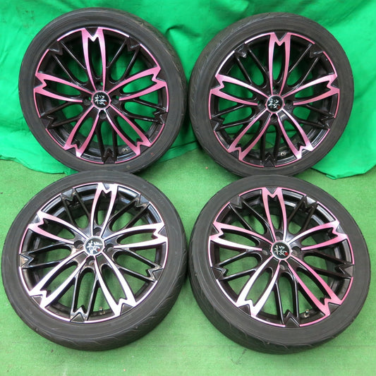 *送料無料* 4本価格★和道 桜 5分咲き 195/45R17 ヨコハマ S.drive 17インチ PCD100/4H★4050803ナノ