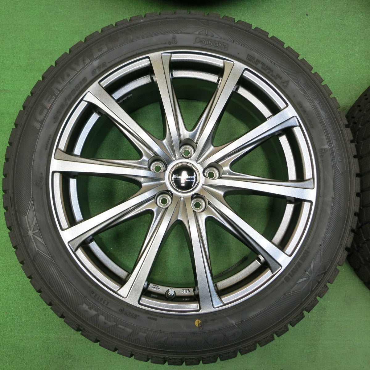 *送料無料* バリ溝！キレイ！9.5分以上★スタッドレス 235/50R18 グッドイヤー アイスナビ6 EuroSpeed MANARAY SPORT 18インチ PCD114.3/5H★4050811イス