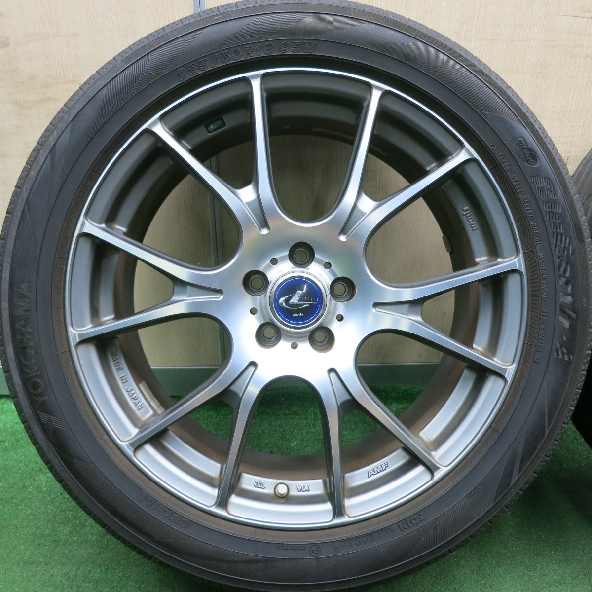 *送料無料* 4本価格★フォレスター等 LEONIS AMF 225/50R18 ヨコハマ BluEarth-A レオニス PCD100/5H★4070501HAノ