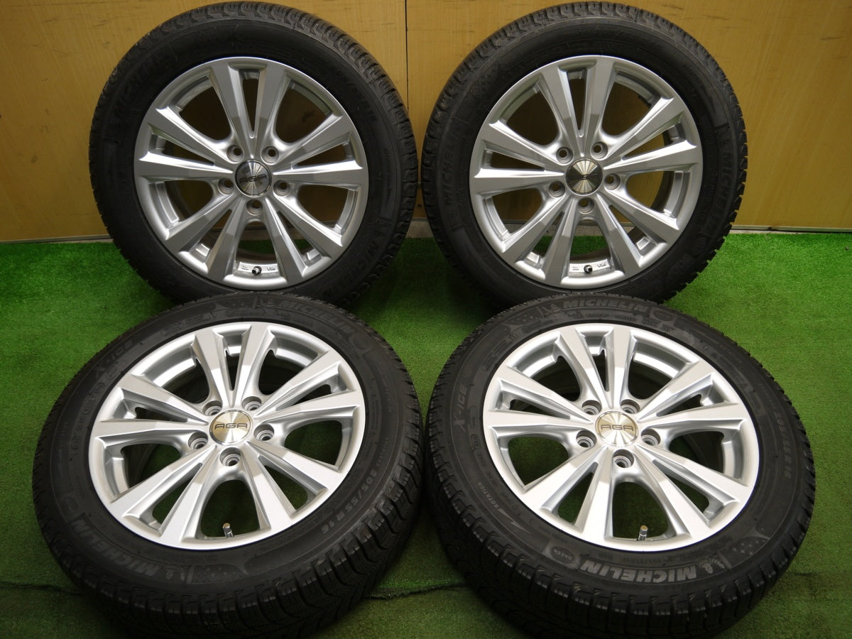 [送料無料] バリ溝！キレイ！9.5分★205/55R16 ワーゲン等  スタッドレス ミシュラン X-ICE XI3 AGA 16インチ PCD112/5H★2030803クス