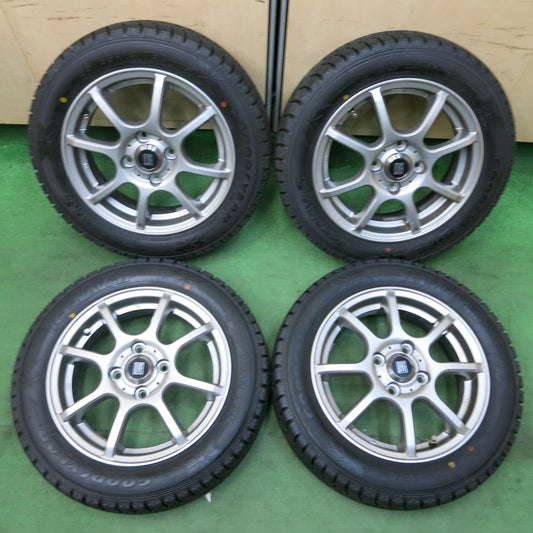 [送料無料] 超バリ溝！キレイ！ほぼ10分★スタッドレス 155/65R14 グッドイヤー アイスナビ6 LVF 社外 アルミ 14インチ PCD100/4H★4111203SYス