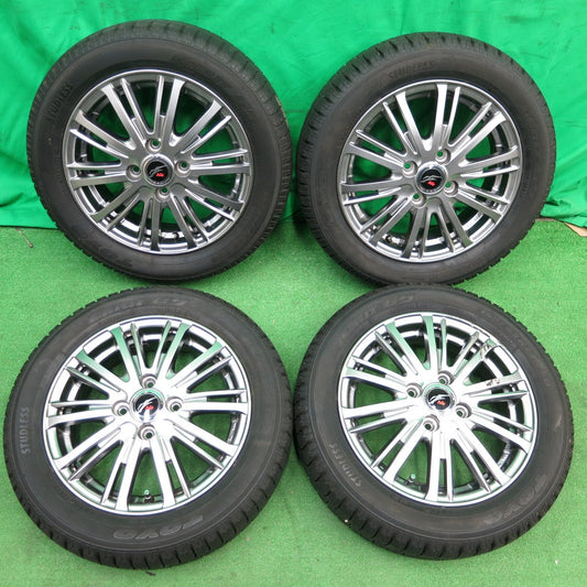 *送料無料* バリ溝！綺麗！ほぼ10分★スタッドレス 155/65R14 トーヨー ガリット G5 Fang ファング 14インチ PCD100/4H★4042408ナス