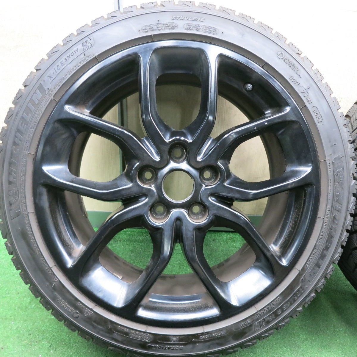 *送料無料* バリ溝！21年！9分★ルノー メガーヌ RS 純正 225/45R18 スタッドレス ミシュラン X-ICE SNOW 18インチ PCD114.3/5H★4070201HAス