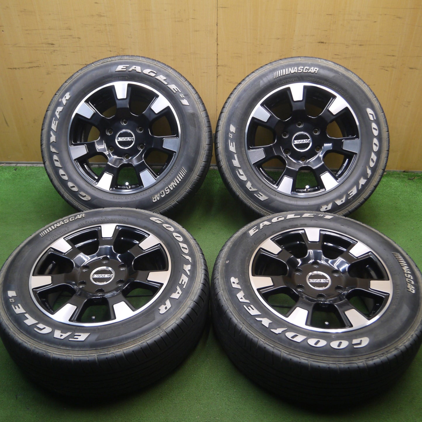 *送料無料* 4本価格★ハイエース等 essex ES-16 CRS 215/65R16C 109/107R グッドイヤー イーグル #1 ホワイトレター PCD139.7/6H★4070108Hノ