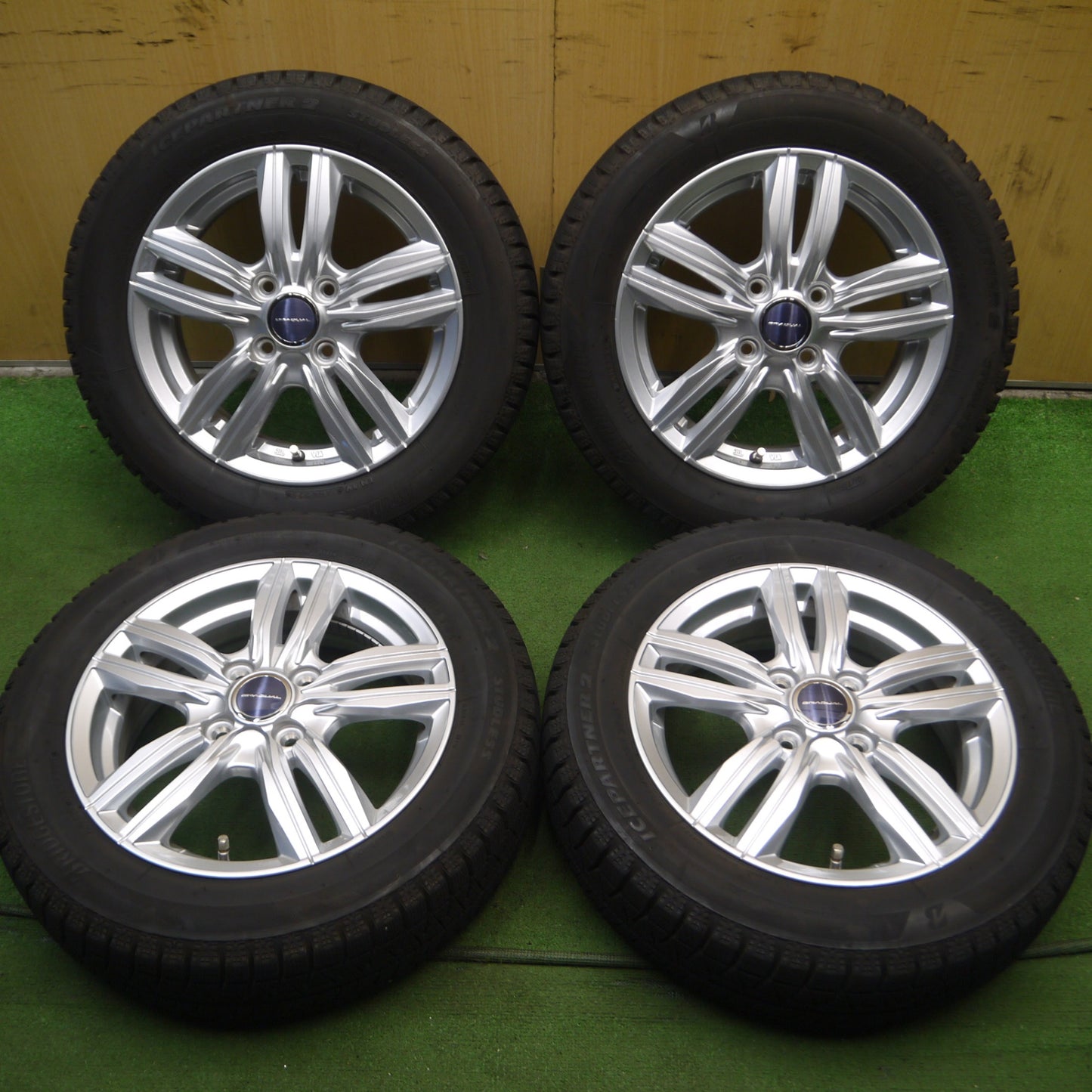 *送料無料* バリ溝！22年！キレイ！9分★スタッドレス 155/65R14 ブリヂストン アイスパートナー2 GRADUAL グラデュアル 14インチ PCD100/4H★4050801Hス