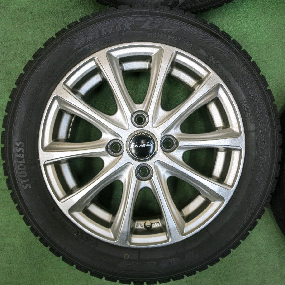 [送料無料] バリ溝！キレイ！8.5分★スタッドレス 155/65R14 トーヨー ガリット G5 Exceeder エクシーダー 14インチ PCD100/4H★4112113SYス