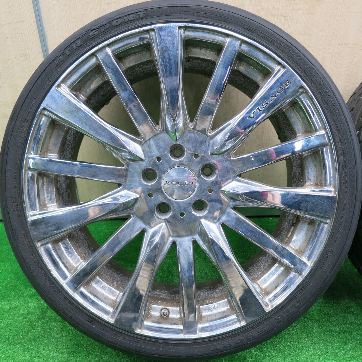 *送料無料* バリ溝！21年！9.5分★ROJAM VISAGE 245/35R20 マックストレック FORTIS T5 ATR SPORT ロジャム ヴィサージュ PCD114.3/5H★4073003HAノ