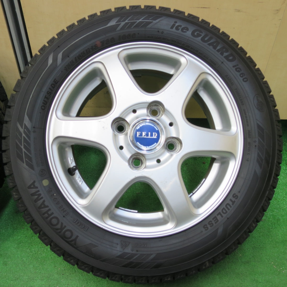 *送料無料* バリ溝！22年！9.5分★スタッドレス 155/65R13 ヨコハマ アイスガード iG60 FEID フェイド 13インチ PCD100/4H★4080105イス