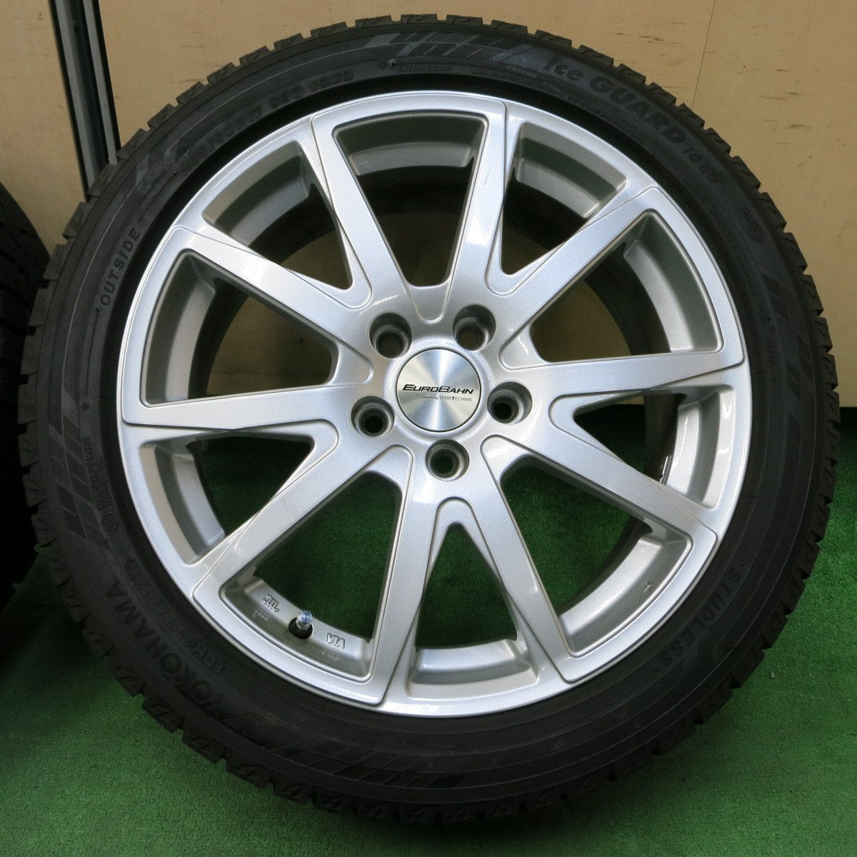 *送料無料* バリ溝！9.5分★ボルボ等 EUROBAHN SPORTECHNIC 205/50R17 スタッドレス ヨコハマ アイスガード iG60 PCD108/5H★4050801イス