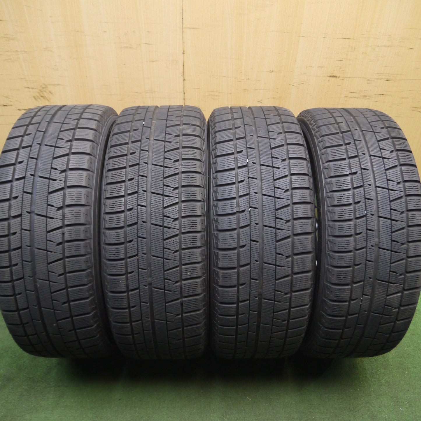 *送料無料* 超バリ溝！キレイ！ほぼ10分★ベンツ 等 EUROTECH 225/50R17 スタッドレス ヨコハマ アイスガード iG50 ユーロテック PCD112/5H★4040213Hス