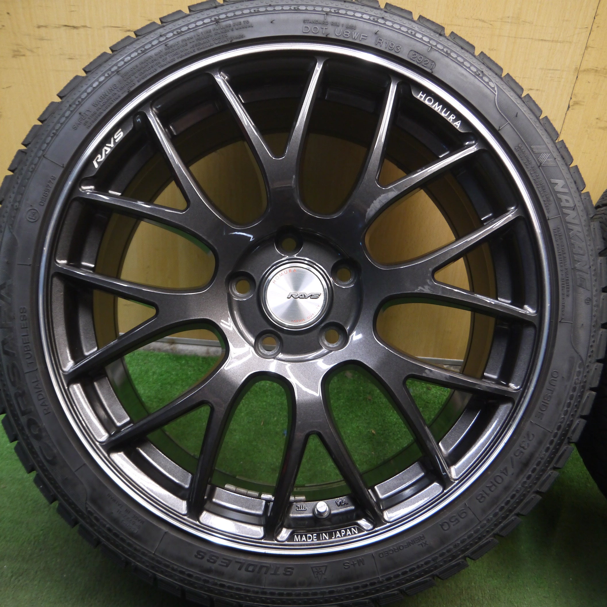 *送料無料*バリ溝！21年！キレイ！9.5分★ベンツ 等 スタッドレス RAYS HOMURA 2X8 GTS 235/40R18 ナンカン  CORSAFA レイズ ホムラ 18インチ PCD112/5H★4011711Hス