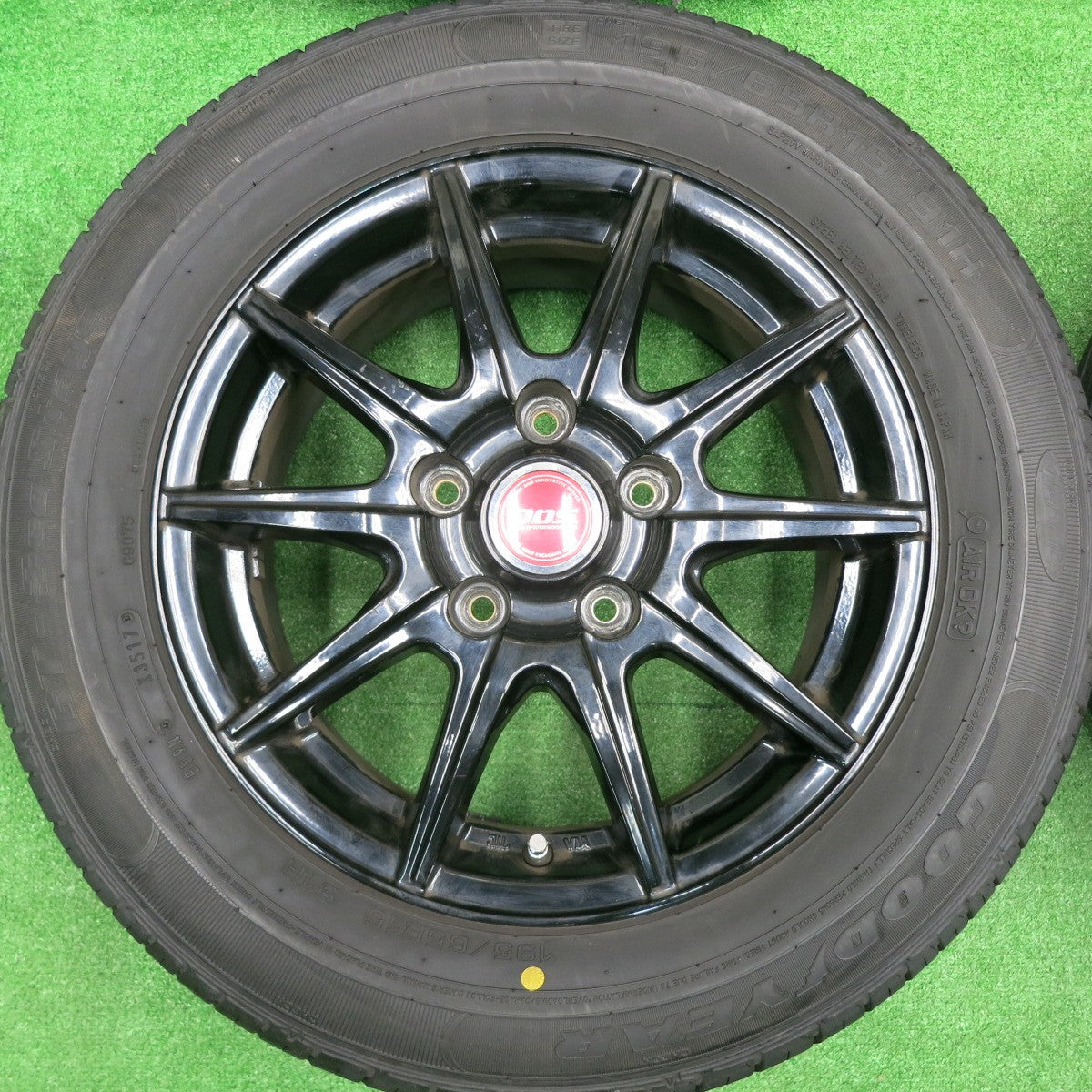 [送料無料] バリ溝！9.5分★195/65R15 グッドイヤー GT-Eco Stage D.O.S. DOS 15インチ PCD114.3/5H★4100605HAノ