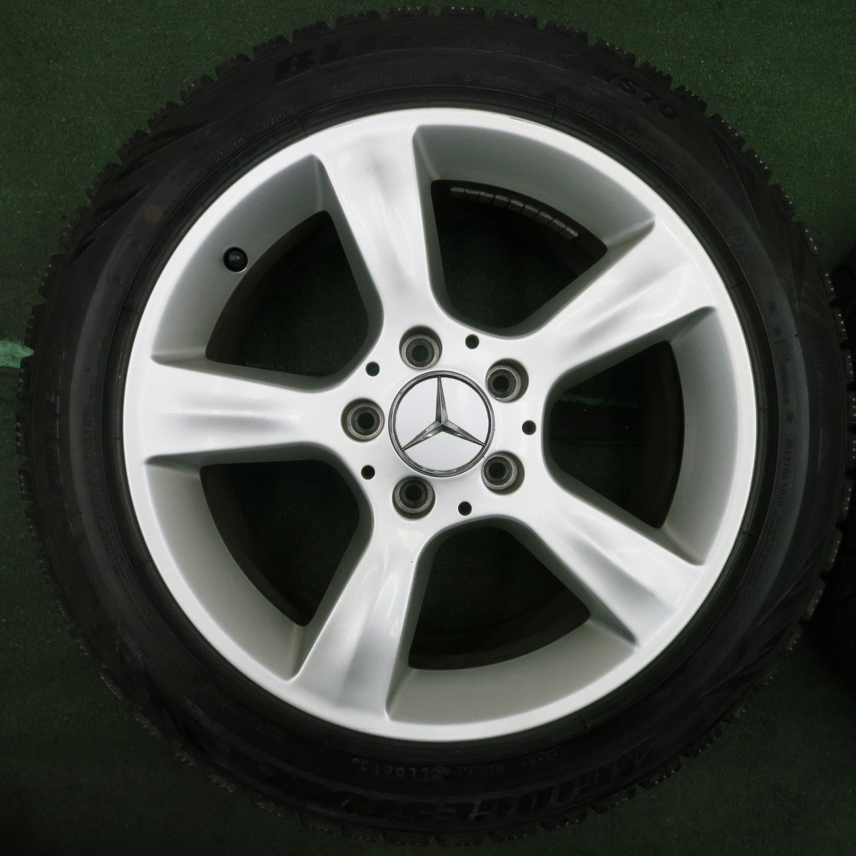*送料無料* バリ溝！ほぼ10分★ベンツ W203 Cクラス 純正 205/55R16 スタッドレス ブリヂストン ブリザック WS70 PCD112/5H★4040308NJス