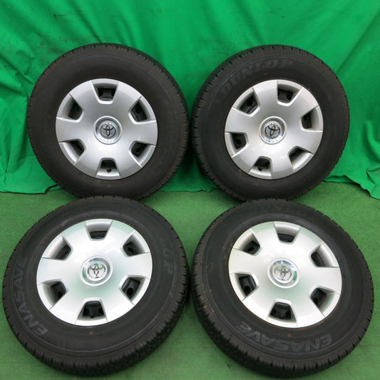 *送料無料* バリ溝！20年！ほぼ10分★トヨタ 200系 ハイエース 純正 スチール 195/80R15 107/105L ダンロップ エナセーブ VAN01 PCD139.7/6H★4051003ナノ