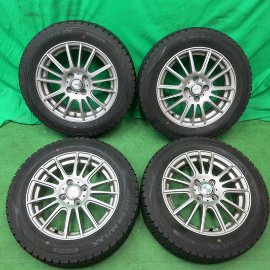 *送料無料* バリ溝！20年！9.5分★スタッドレス 185/60R15 ダンロップ ウインターマックス WM02 ravrion selzer ラブリオン PCD100/4H★4043005ナス