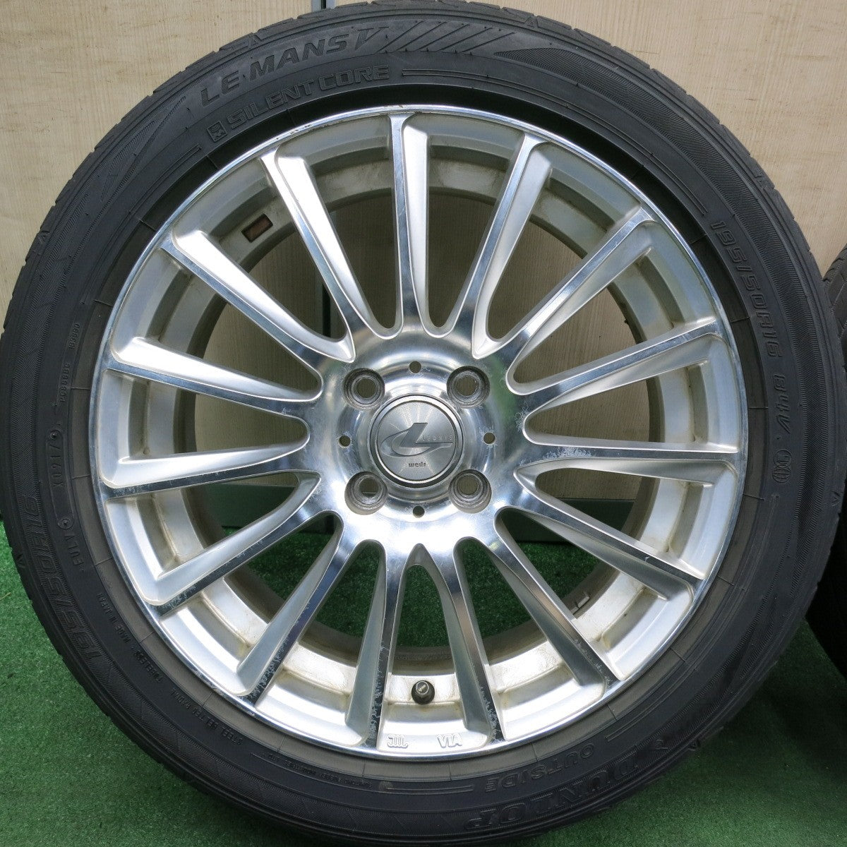 *送料無料* 4本価格★LEONIS FW 195/50R16 ダンロップ LE MANS V レオニス ルマン5 16インチ PCD100/4H★4053007HAノ