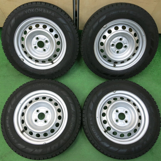 *送料無料* バリ溝！キレイ！9分★プロボックス 等 155/80R14 88/86N スタッドレス ヨコハマ SY01 スチール ホイール PCD100/4H★4040904イス