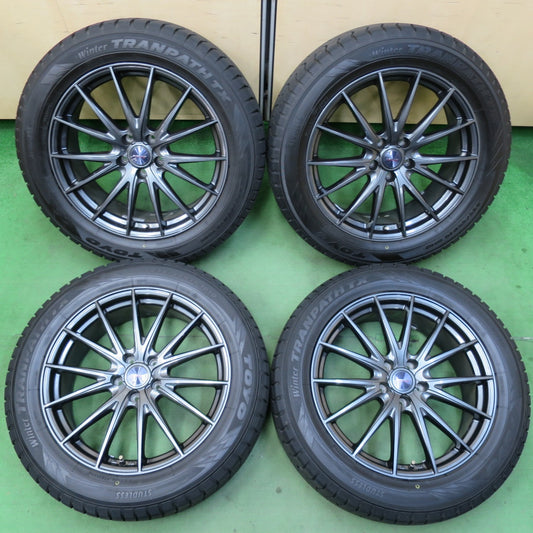 [送料無料] バリ溝！21年！キレイ！9.5分以上★スタッドレス 235/55R19 トーヨー ウインター トランパス TX VELVA SPORTZ ヴェルヴァ 19インチ PCD114.3/5H★5040702イス