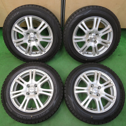 *送料無料* 超バリ溝！21年！キレイ！9.5分以上★スタッドレス 175/65R15 ダンロップ ウインターマックス WM02 REVERLINE リバーライン PCD100/4H★4082903イス