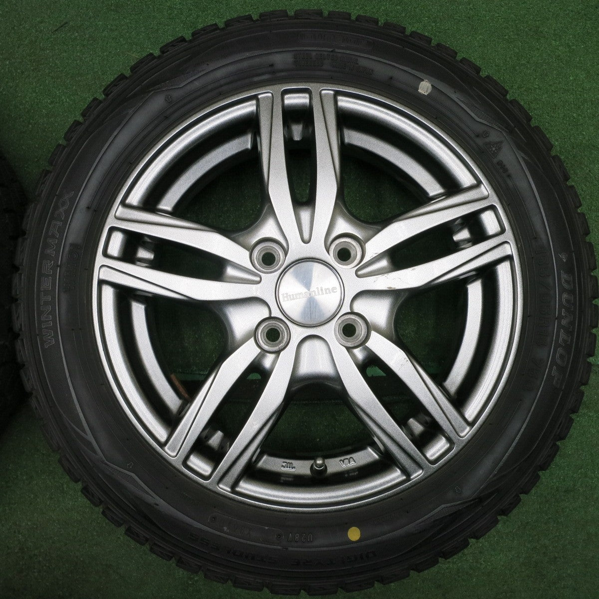 *送料無料* 4本価格★スタッドレス 155/65R14 ダンロップ ウインターマックス WM01 Humanline ヒューマンライン PCD100/4H★4040302NJス