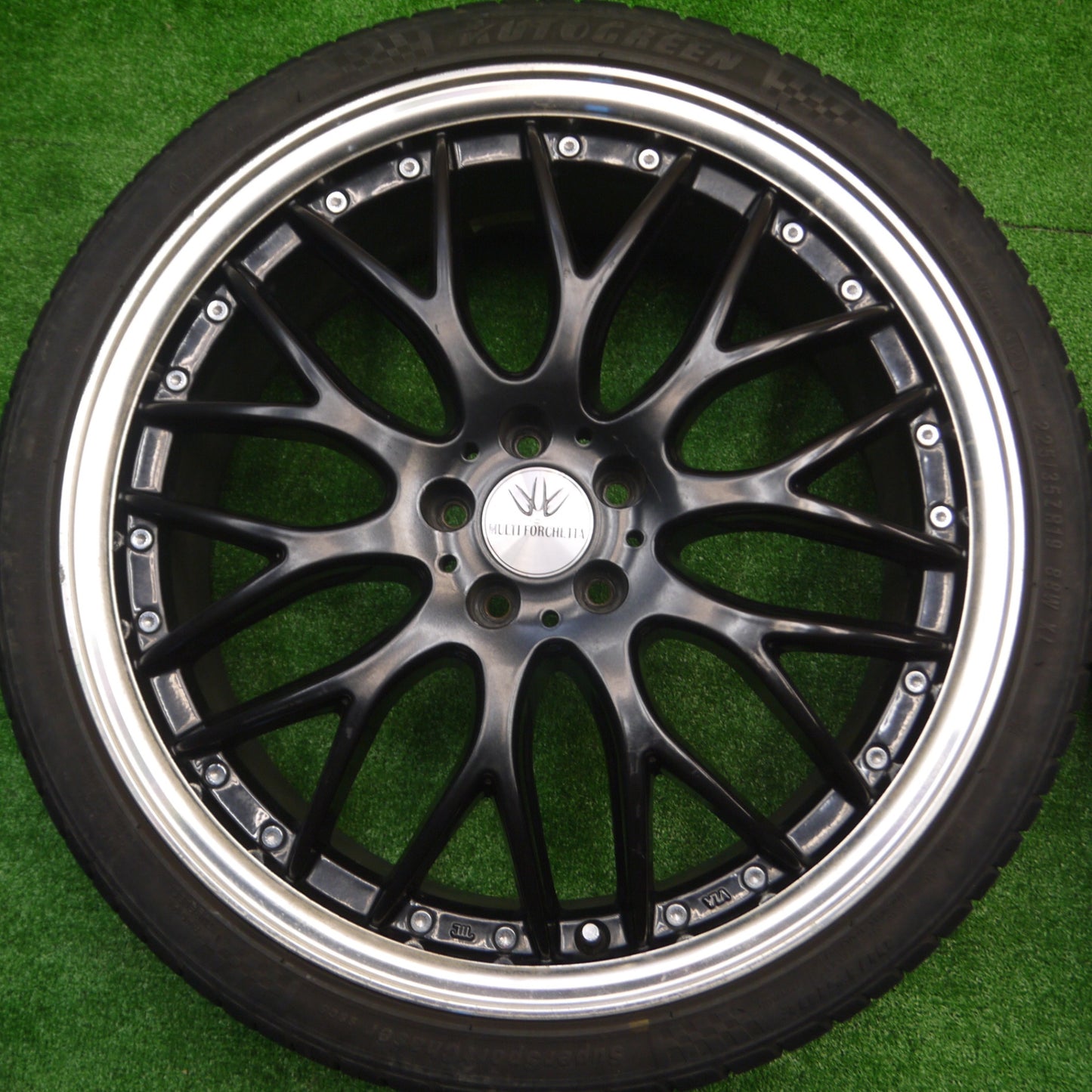 *送料無料* バリ溝！21年！9分★プリウス等 ロクサーニ MULTI FORCHETTA 225/35R19 オートグリーン SuperSportChaser SSC5 PCD100/5H★4081902Hノ