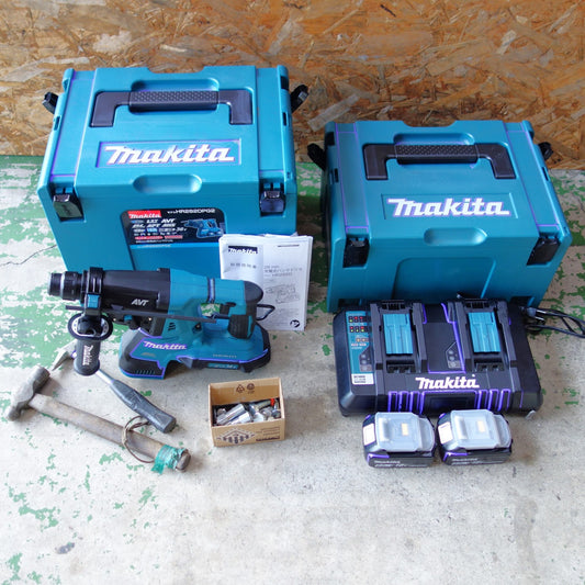 [送料無料] 未使用◆makita マキタ 28mm 充電式ハンマドリル HR282DPG2 18V バッテリー2個 充電器 ケース付き◆