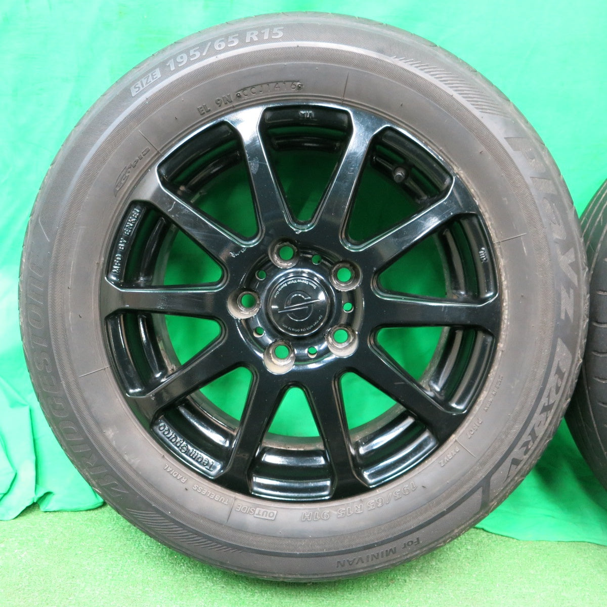 *送料無料* 4本価格★195/65R15 ブリヂストン プレイズ PX-RV Team Sparco チームスパルコ 15インチ PCD114.3/5H★4051004ナノ