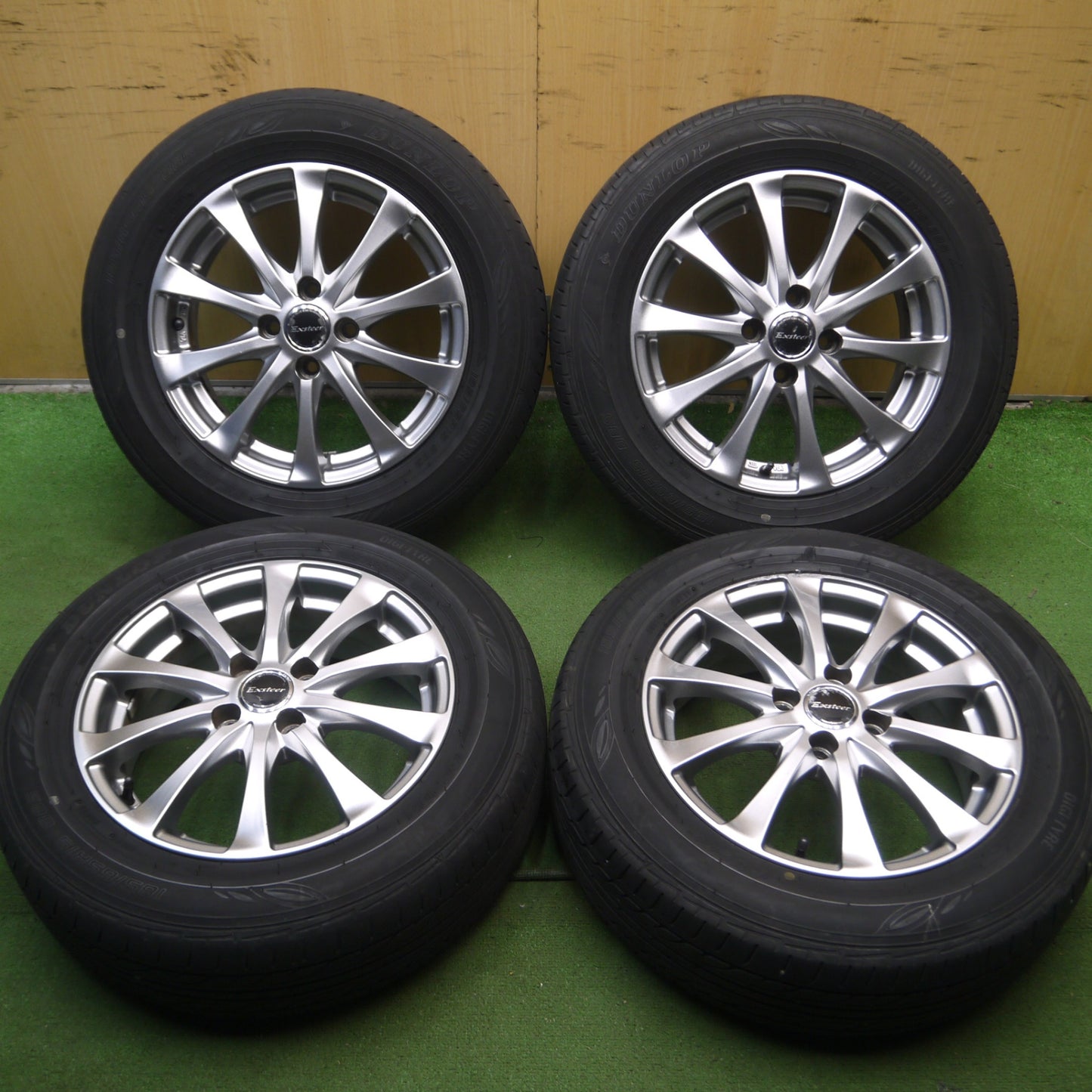 *送料無料* バリ溝！21年！9分★185/65R15 ダンロップ EC202 Exceeder エクシーダー 15インチ PCD100/4H★4042406Hノ