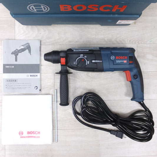 [送料無料] 美品◆ボッシュ  BOSCH SDS プラス ハンマー ドリル GBH2-28 穴あけ ケース ビット 付き 電動 工具◆