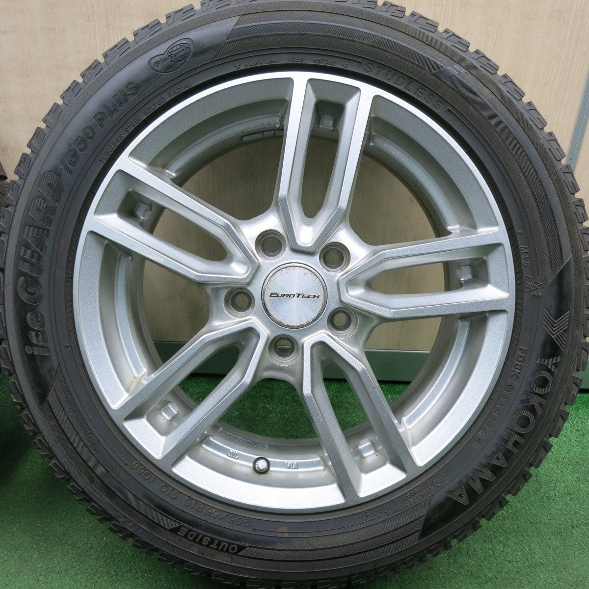 *送料無料* バリ溝！9.5分★ベンツ 等 EUROTECH 205/55R16 スタッドレス ヨコハマ アイスガード iG50 プラス ユーロテック PCD112/5H★4052204HAス