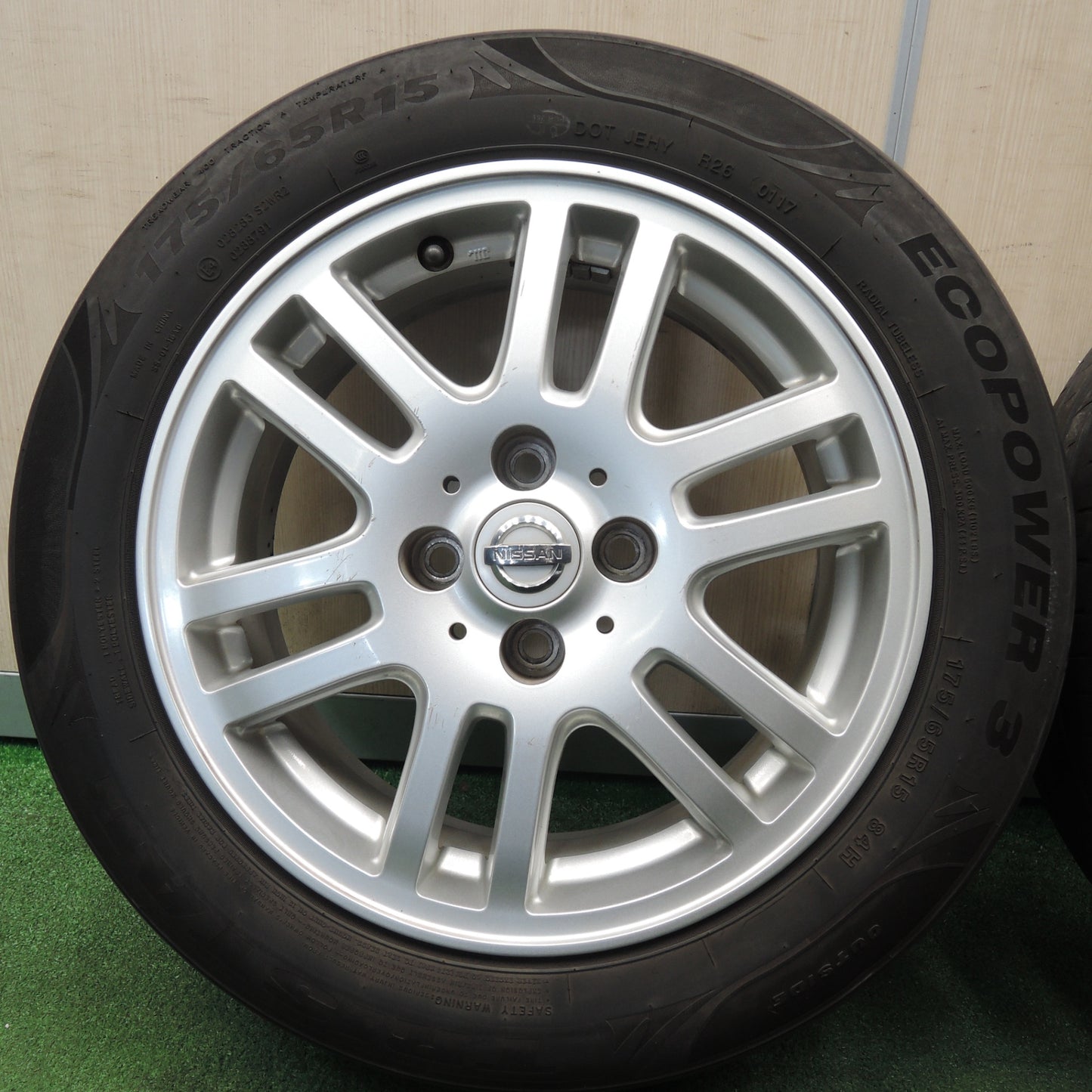 *送料無料* 4本価格★日産 ノート キューブ 等 純正 175/65R15 トライスター ECOPOWER3 15インチ PCD100/4H★4030301NJノ