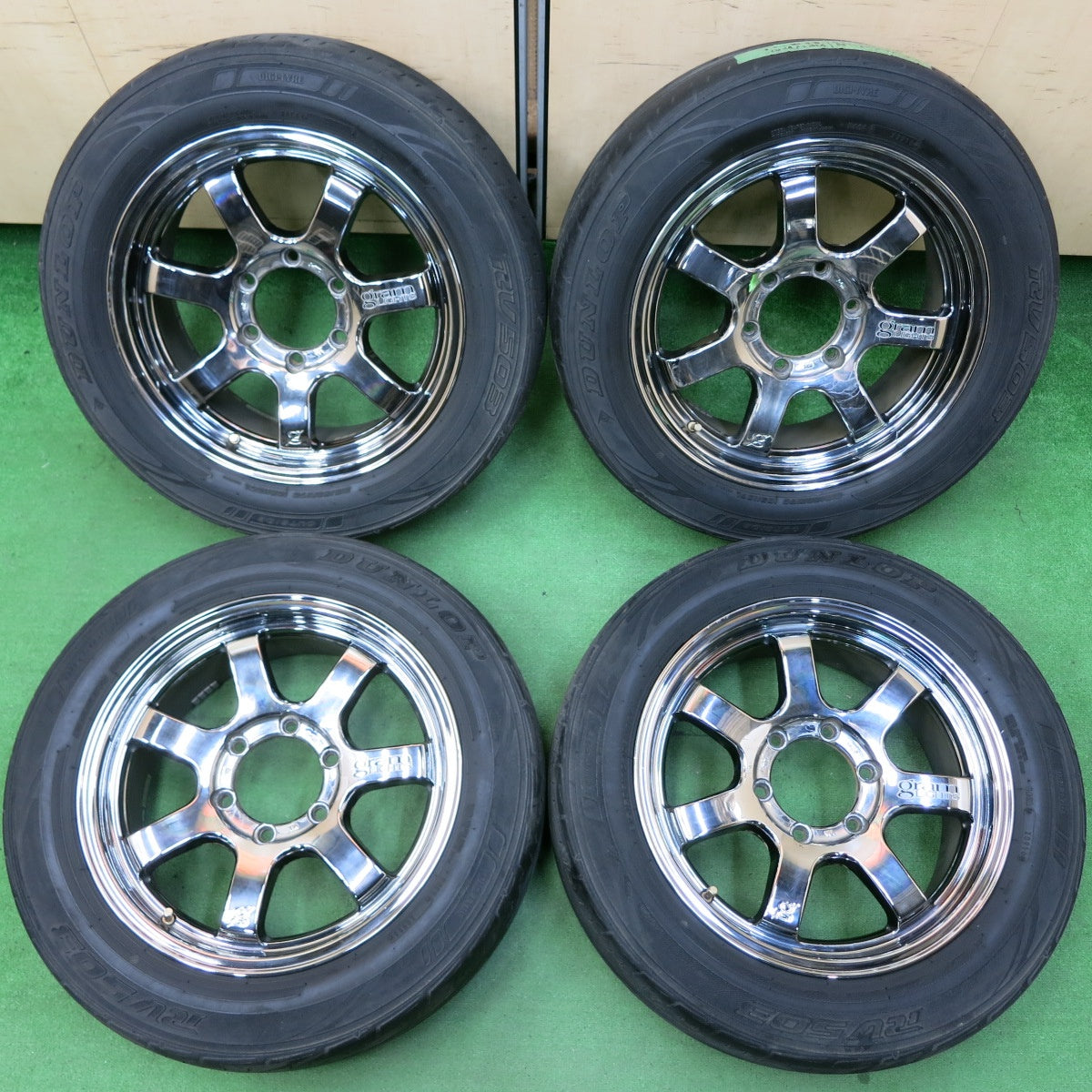 *送料無料* 4本価格★RAYS gram LIGHTS 57sx 215/60R17 ダンロップ RV503 17インチ レイズ グラムライツ PCD139.7/6H★4050208イノ