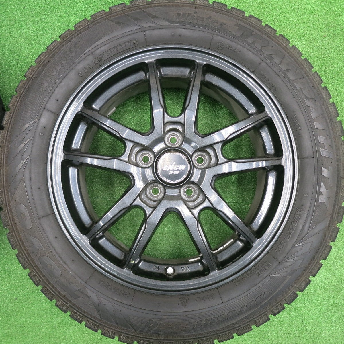 [送料無料] バリ溝！キレイ！9分★プリウス等 185/65R15 スタッドレス トーヨー ウインター トランパス TX ZACK JP-520 MONZA ザック PCD100/5H★4101802HAス