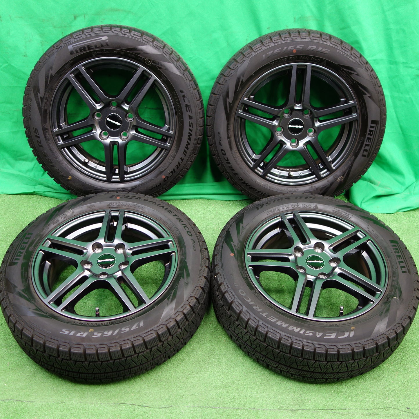 *送料無料* バリ溝！キレイ！21年製 9.5分以上★175/65R15 スタッドレス ピレリ アイスアシンメトリコ プラス Eurodesign ユーロデザイン PCD112/5H★3100701TNス