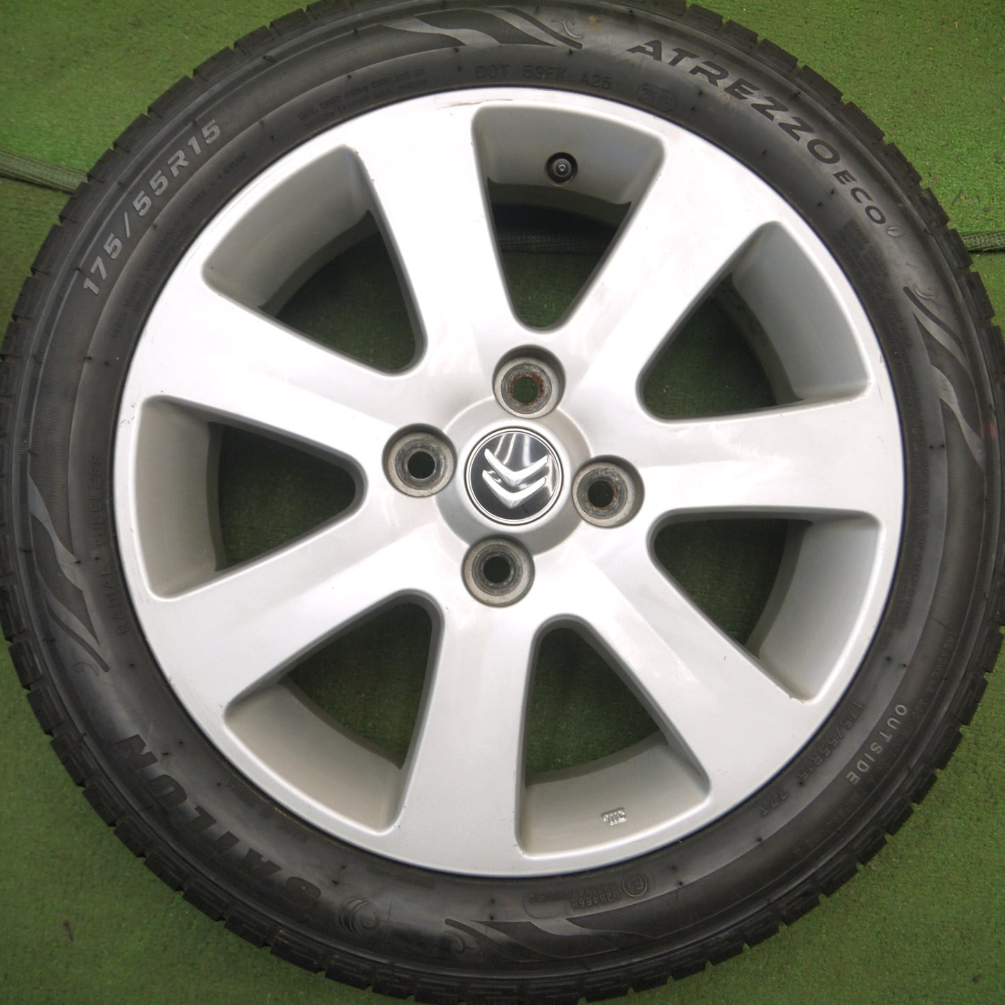 *送料無料* バリ溝！9.5分★三菱 アイミーブ i-MiEV 純正 145/65R15 175/55R15 サイルン ATREZZO ECO PCD100/4H シトロエン★4040802Hノ